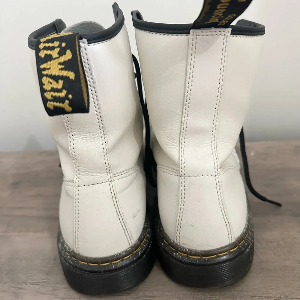 Doc Martens White Zavala Combat Lace-up Ankle Boots Men Size US 9
